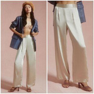 💕ANTHROPOLOGIE Sanctuary Satin High Rise Elastic Waist Margot Pants Small NWOT